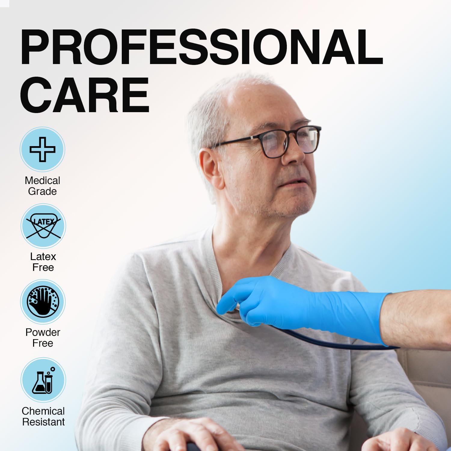 Schneider Nitrile Exam Gloves Extended 12 Inches Cuff Blue - (NXFT70) exam