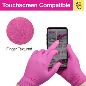 Nitrile Gloves Latex-Free 20x50 Case Pack 4Mil Disposable Gloves Fuchsia, SwiftGrip (EN35F)