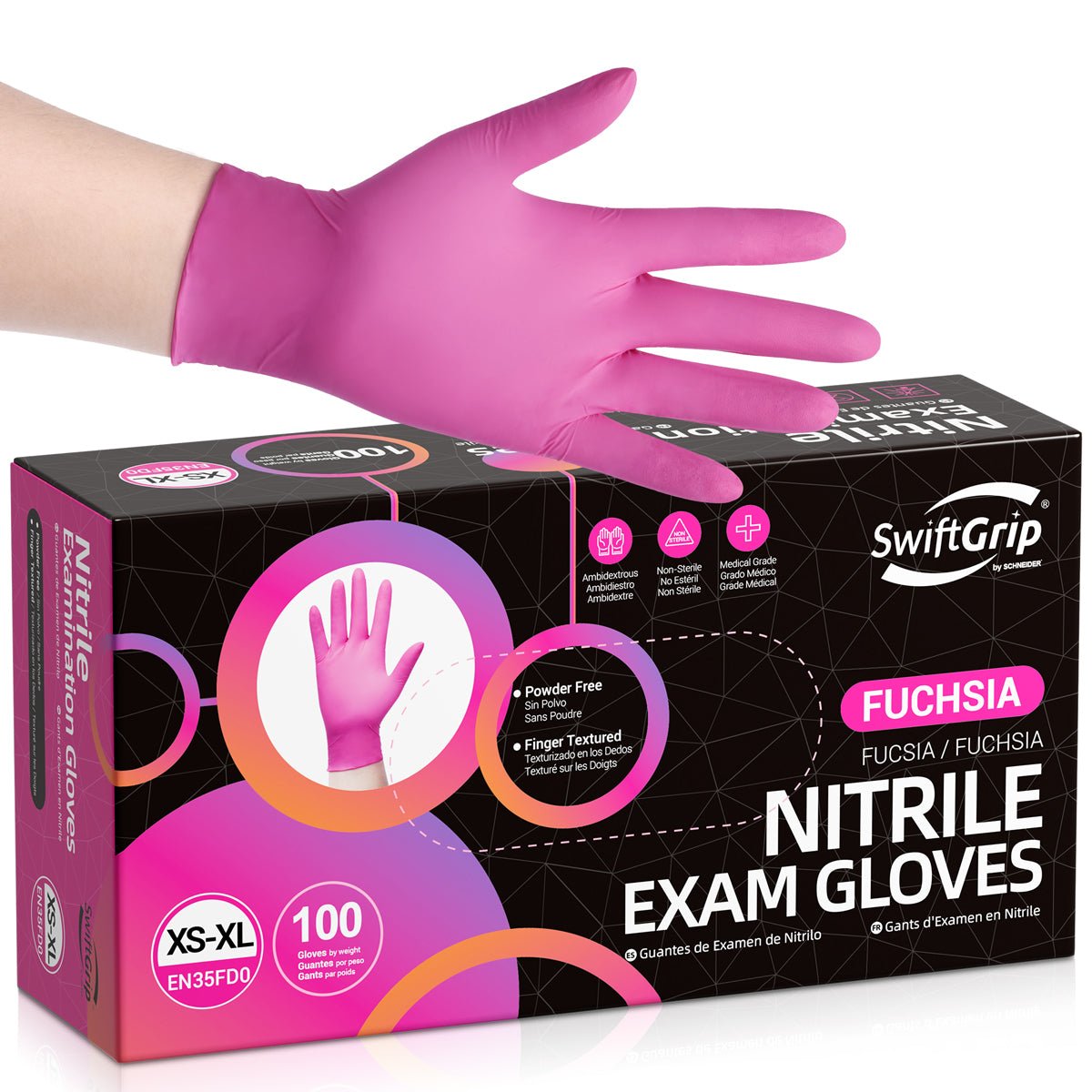 SwiftGrip Nitrile Glove | Fuchsia EN35F 4Mil