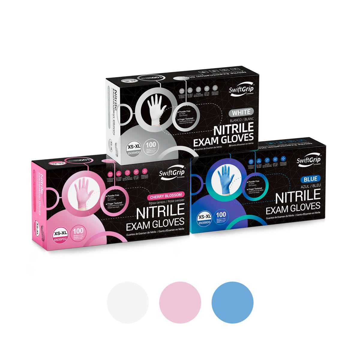 SwiftGrip Disposable Light-Duty Nitrile Exam Gloves 20x50 Case Pack -