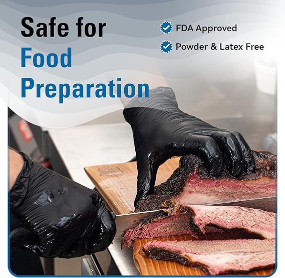 SwiftLite Nitrile Gloves Latex-Free 4Mil Disposable Gloves Black - (FN44K)