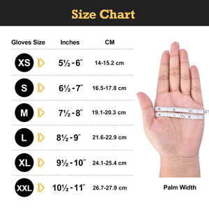 TitanFlex Nitrile Gloves - Size Chart - Black
