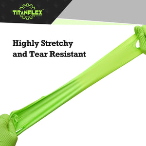 TitanFlex HD45G Heavy Duty Green Industrial Nitrile Gloves - Highly stretchy and tear resistant