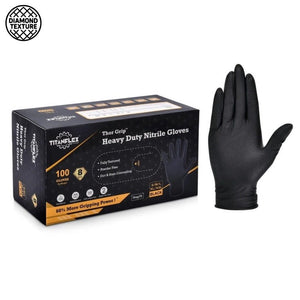 Nitrile Gloves Latex-Free 20x50 Case Pack 8Mil Disposable Gloves Black, TitanFlex (HD45K)