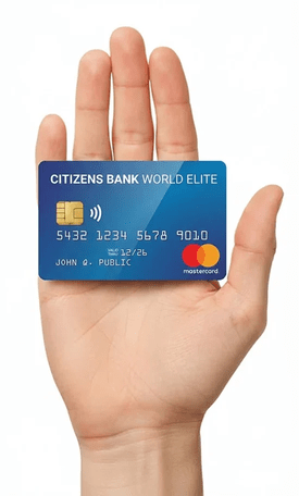 hand with credit card - measure without a measure tape