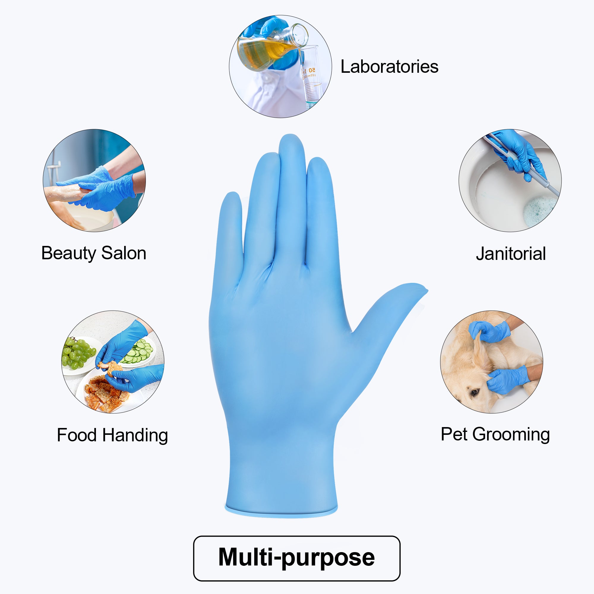 Schneider Disposable Vinyl Synthetic Exam Gloves, Blue, VSFB30 Series (4 mil), 50ct Box image 14