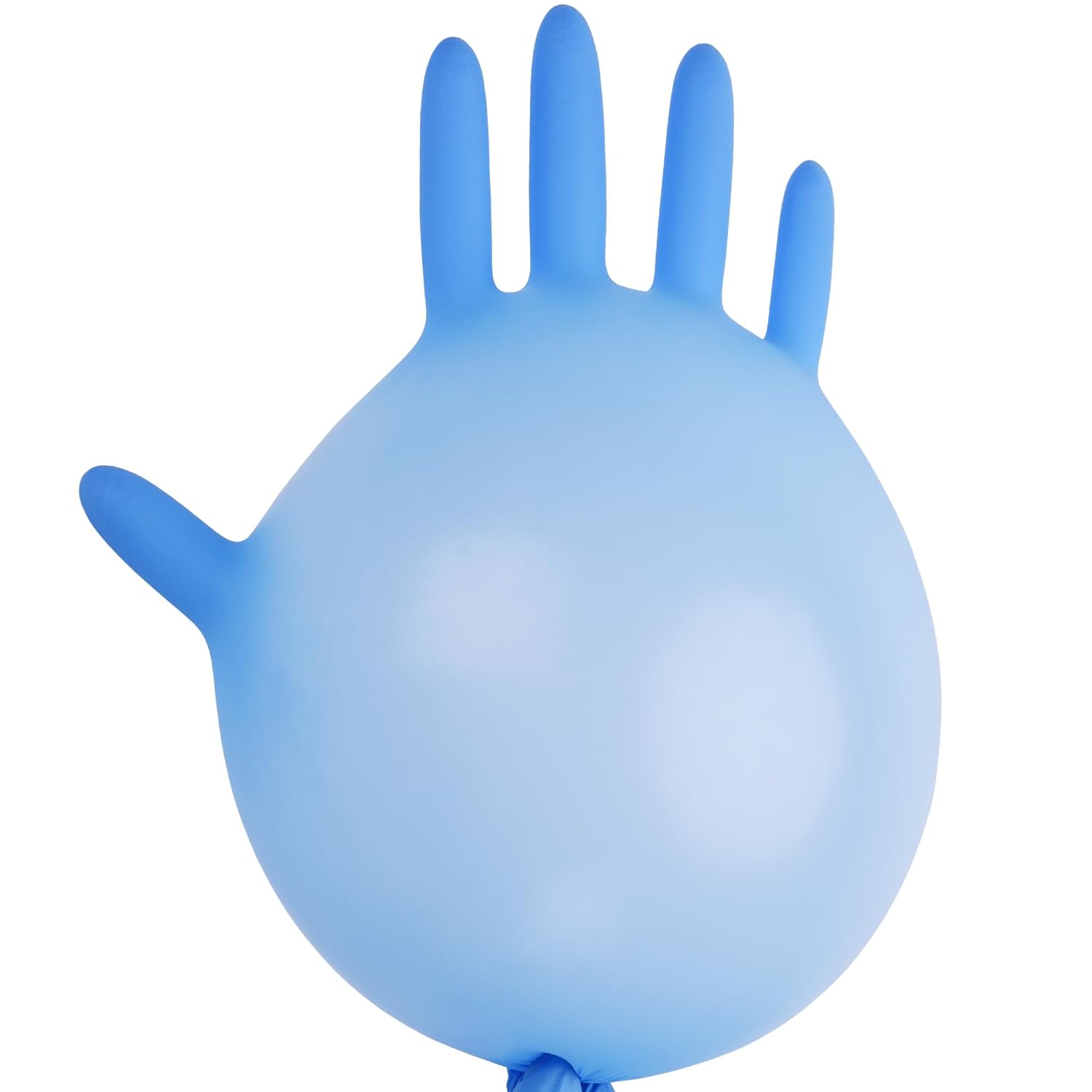 Blue balloon shaped like gloves 