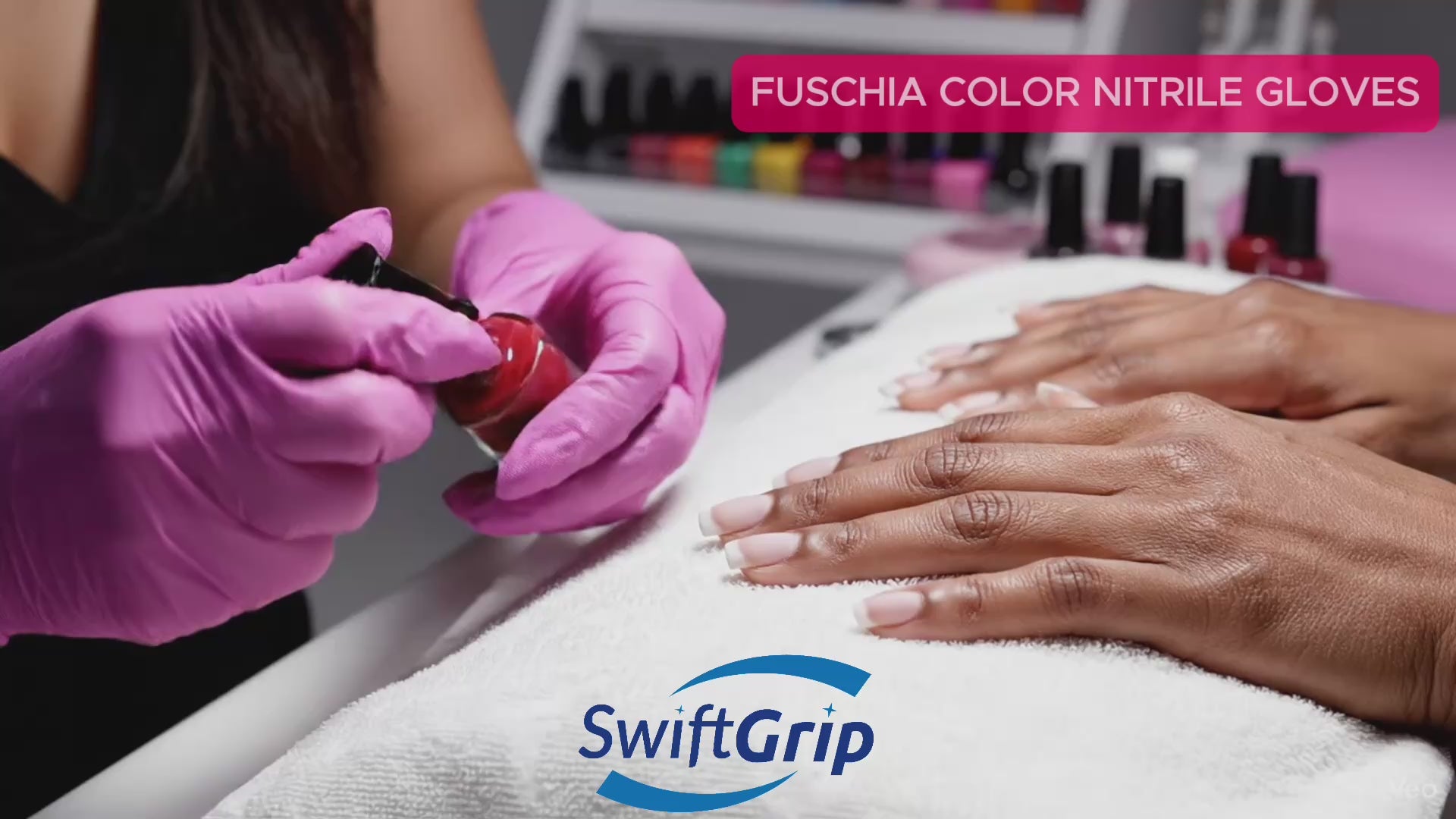 swiftgrip fuschia nitrile gloves demo