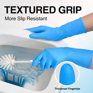 Schneider Nitrile Exam Gloves Extended 12 Inches Cuff Blue - (NXFT70) grip