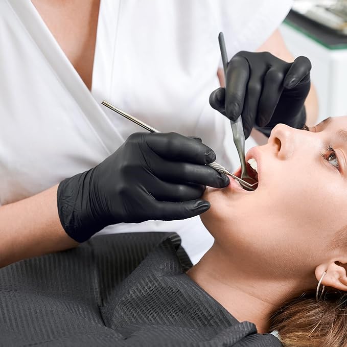 Schneider Nitrile Disposable Gloves Black - (NBFK61) dentist