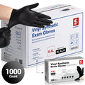 Guantes de vinilo Schneider desechables de 4 milésimas de pulgada sin látex, negros - (VSFK31)