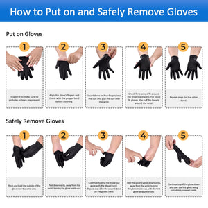 Schneider Disposable Vinyl Synthetic Exam Gloves, Black, VSFK31 Series (4 mil), 50ct Box image 11