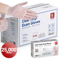 Schneider Vinyl Gloves Clear, 25,000 Count, 4Mil - (VMFC2001-C)
