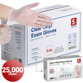 Schneider Vinyl Gloves Clear, 25,000 Count, 4Mil - (VMFC200X-C)