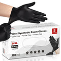 Schneider Vinyl Gloves, Latex-Free, 4Mil, Disposable, Gloves, Black, VSFK31, 100 Count, Medium
