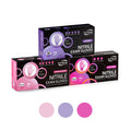 Three boxes of SwiftGrip nitrile exam gloves in lilac, pink, and fuchsia on a white background.