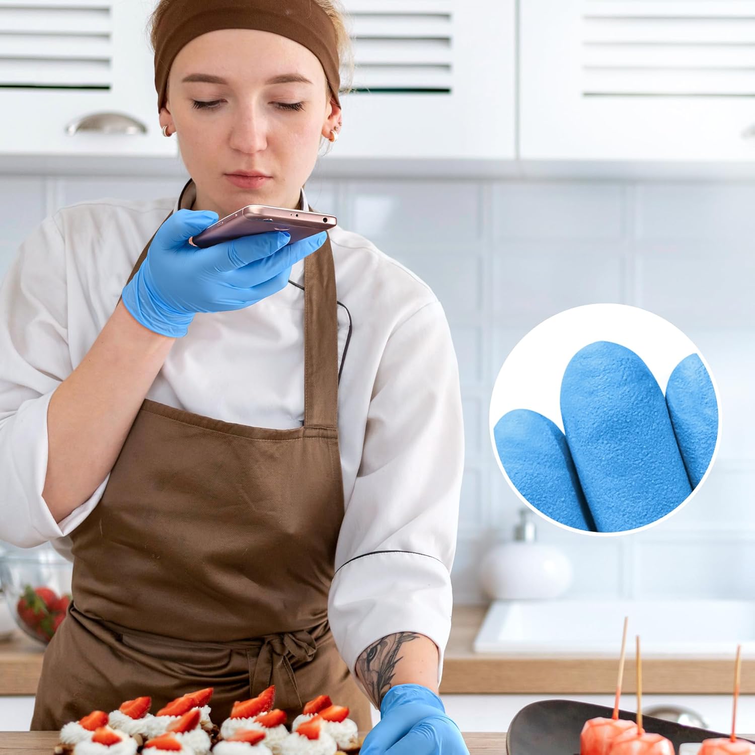 SwiftGrip Nitrile 3Mil Disposable Gloves Blue - (EN35B)