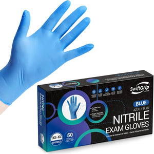 SwiftGrip Disposable Light-Duty Nitrile Gloves 20x50 Case Pack - Blue (EN35B) 3Mil