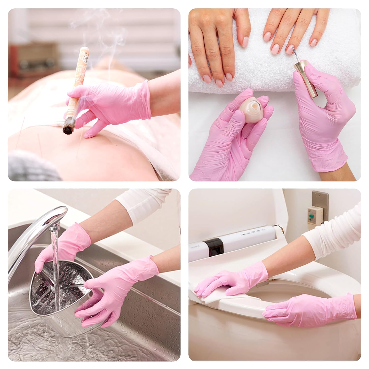 SwiftGrip Nitrile 3Mil Disposable Gloves Cherry Blossom - (EN35P)