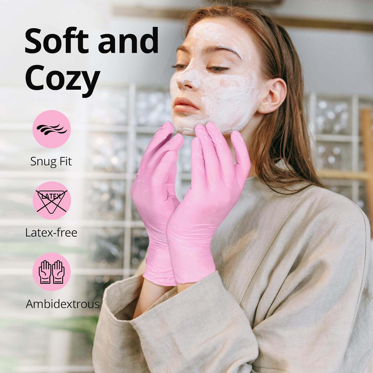 SwiftGrip Nitrile 3Mil Disposable Gloves Cherry Blossom - (EN35P)