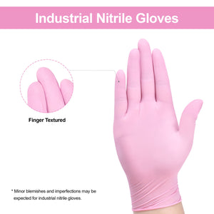 SwiftGrip Disposable Light-Duty Nitrile Gloves, Cherry Blossom, EN35P Series (3 mil), Non-Medical, 50ct Box image 9
