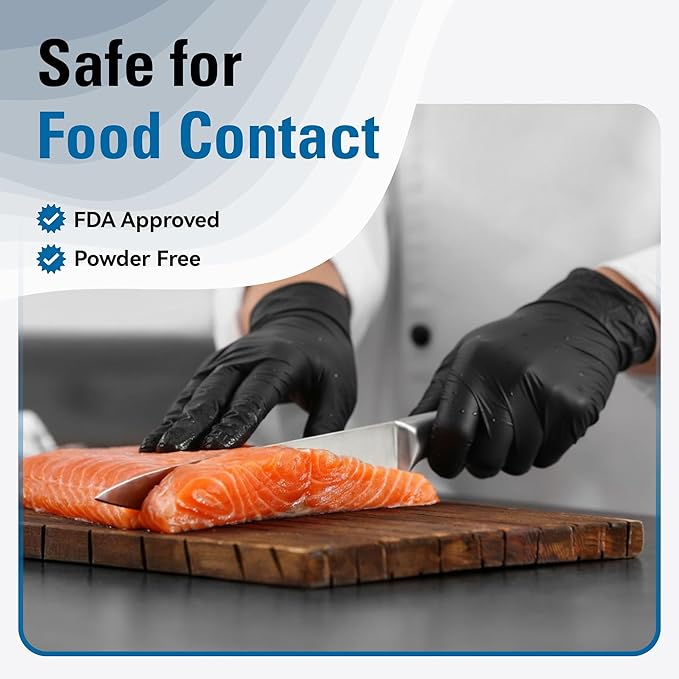 SwiftLite Nitrile Gloves Latex-Free 3Mil Disposable Gloves Black - (FN32K)