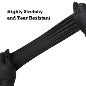TitanFlex HD45K Heavy-Duty Black Nitrile Gloves - Highly stretchy and tear resistant