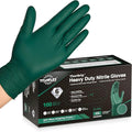 TitanFlex Disposable Heavy-Duty Industrial Nitrile Gloves Case Pack – Dark Green, 6 Mil, HD25X Series, (10) x 100 Count Boxes (1000 Count)