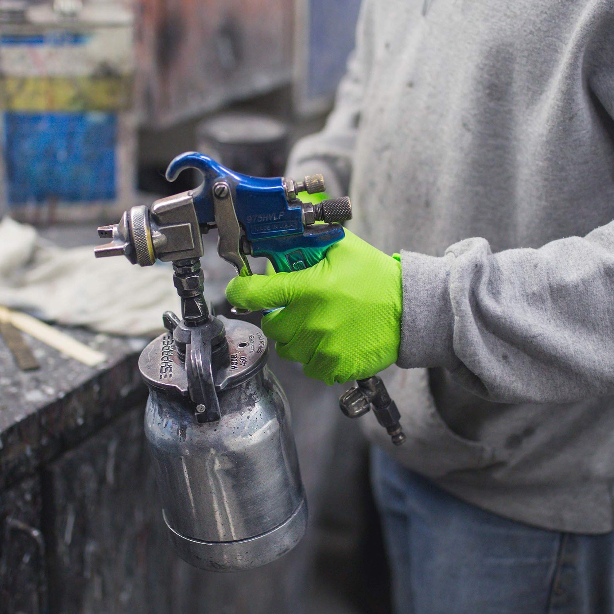 TitanFlex HD45G Heavy Duty Green Industrial Nitrile Gloves - For manufacturign