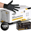 TitanFlex Nitrile Gloves Black, 1000 Count, 6mil - (HD25K0X-C)