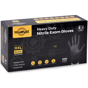 TitanFlex Disposable Heavy-Duty Nitrile Exam Gloves, Black, HD20K Series (6 mil), 100ct Box image 14