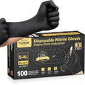 TitanFlex Nitrile Gloves Latex-Free 5 Mil, Fully Textured, Black Disposable Gloves - (HD12K)