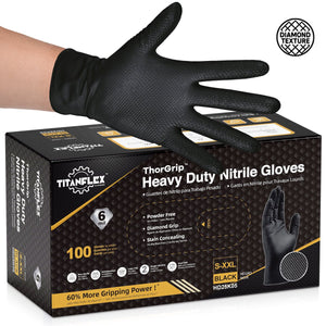 TitanFlex Nitrile Gloves, Latex-Free, 6Mil, Disposable Gloves, Dark Green, HD25X, 100 Count, Large