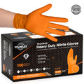 TitanFlex Nitrile Gloves, Latex-Free, 6Mil, Disposable Gloves, Orange, HD25A, 100 Count, Large